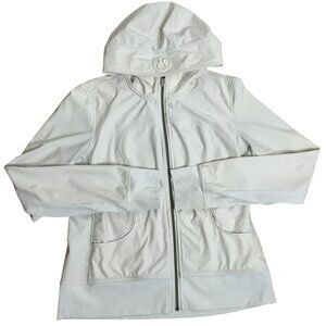 LULULEMON Scuba Uba Hooded Full Zip Jacket Polar Cream 10 Thumbholes Soft Shell